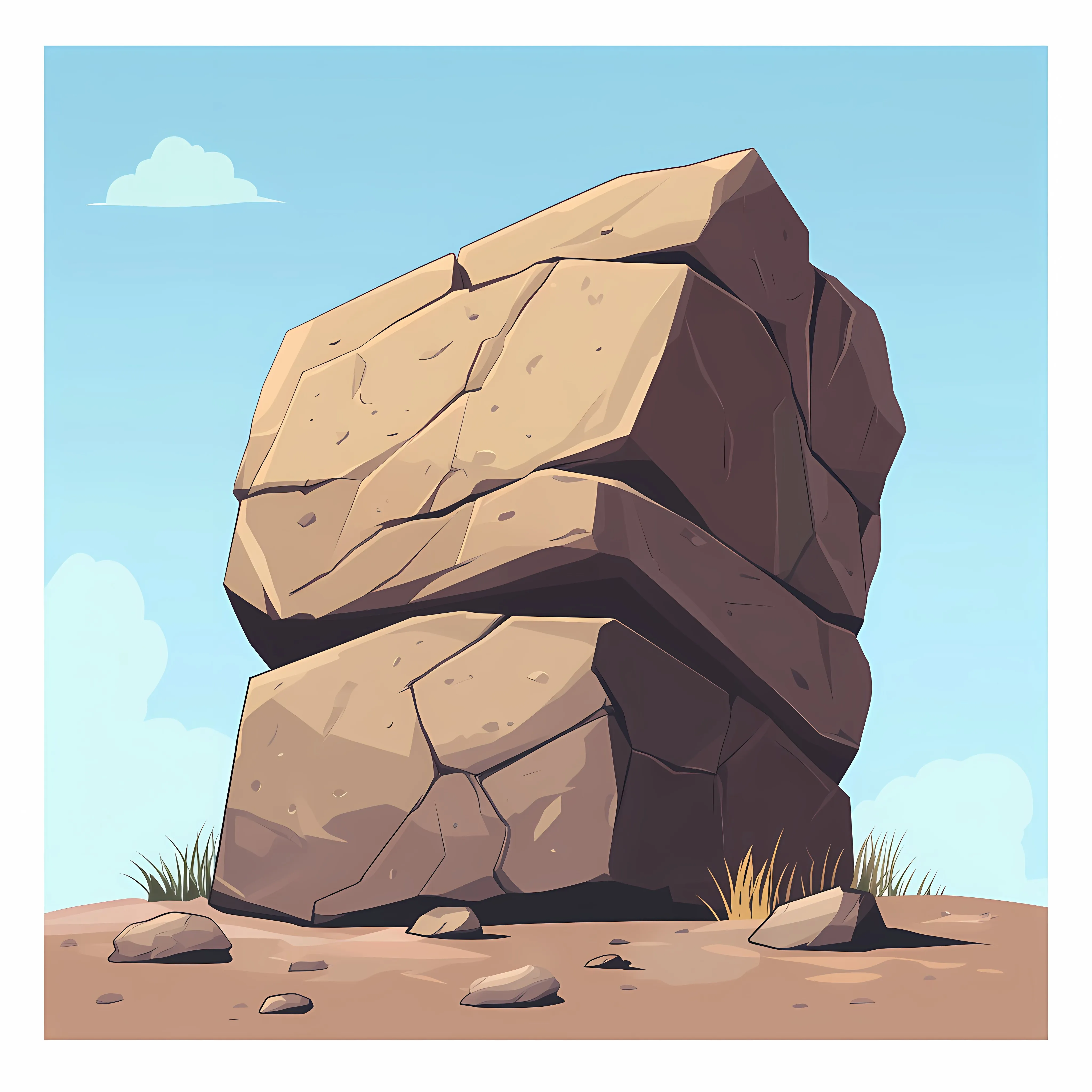 Solid Stone Cartoon Flat Vector Illustration — free download from Dotvec
