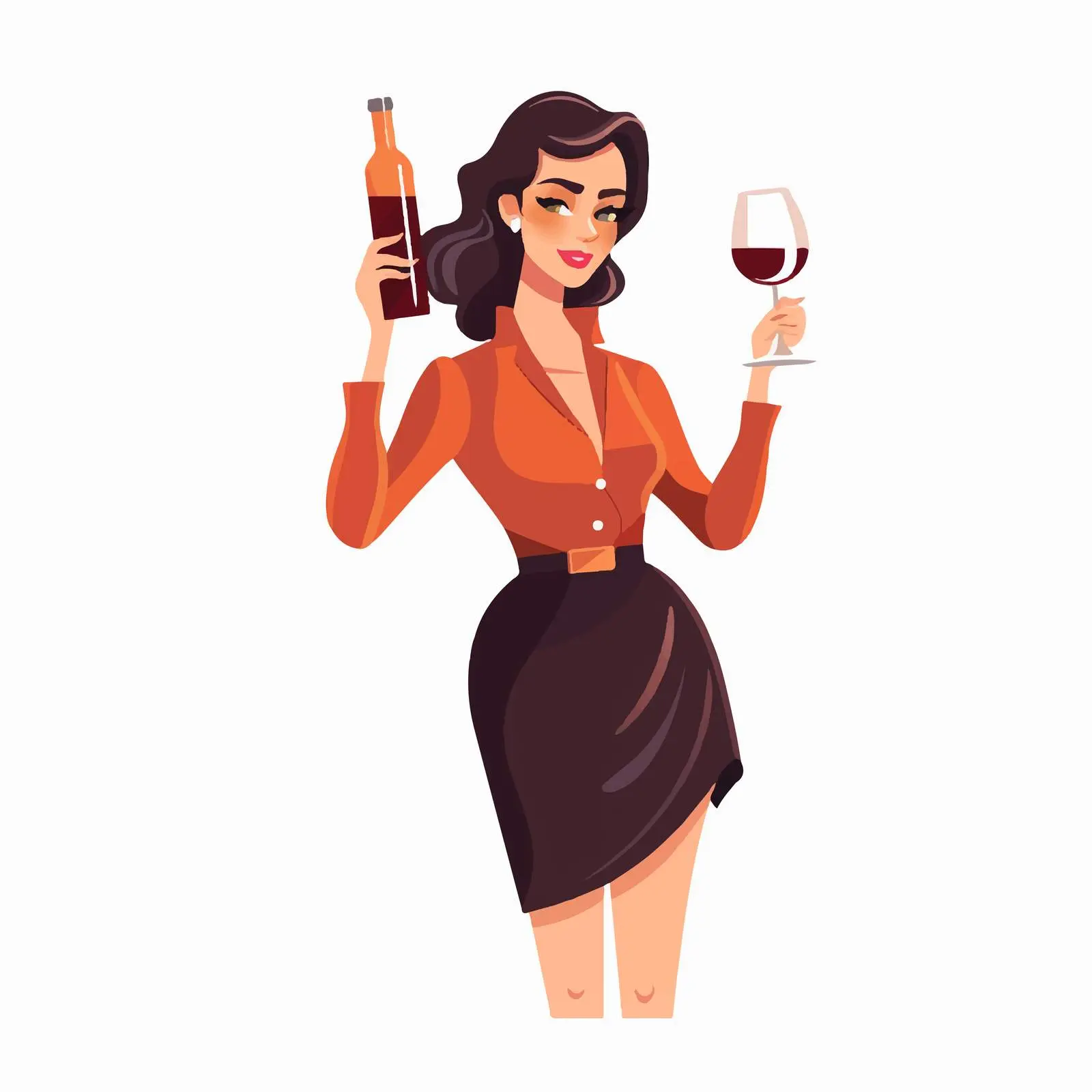 Sommelier with Glass and Bottle of Wine – free tasting image from Dotvec