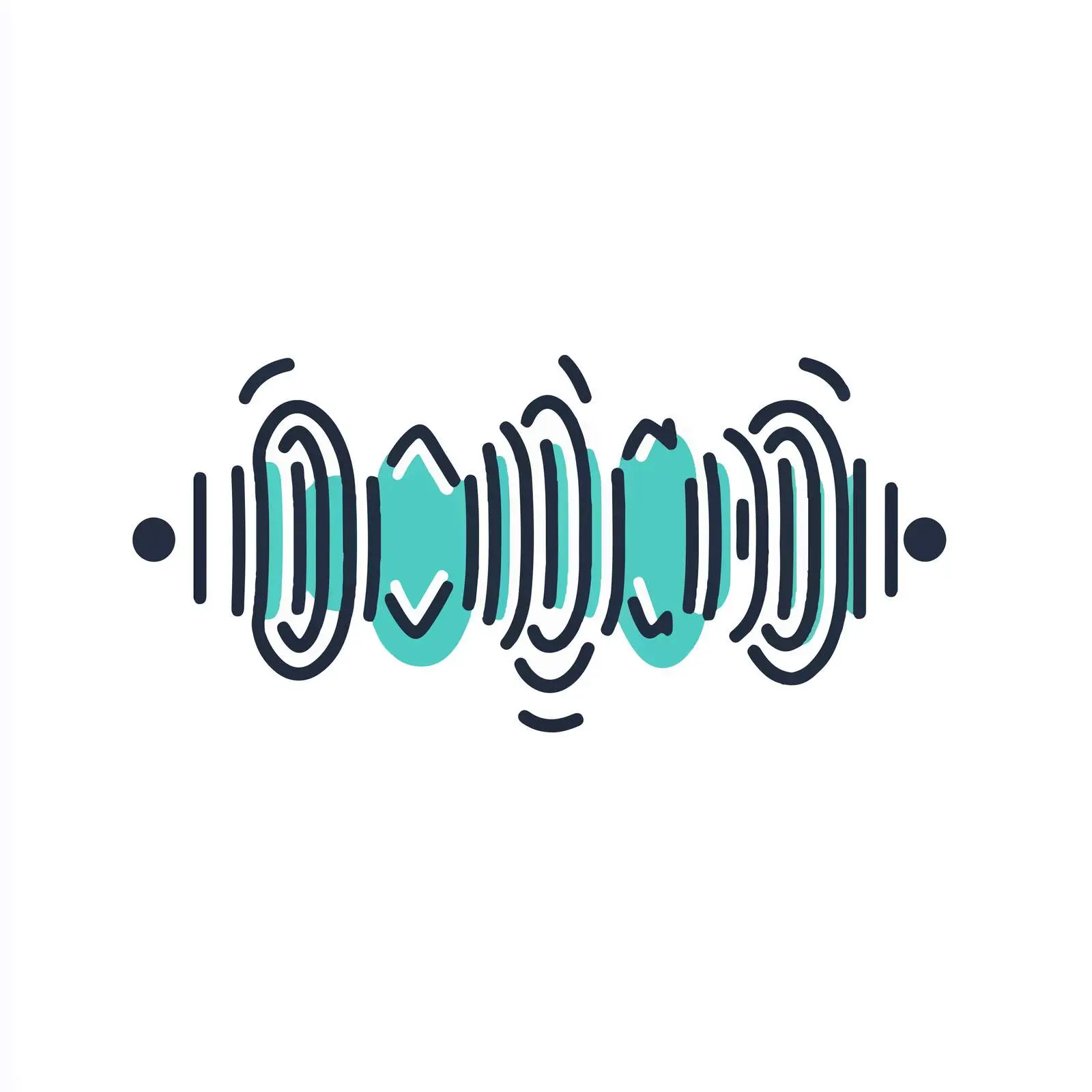 Sound Waves Icon Outline Vector Illustration – free waveform image from Dotvec