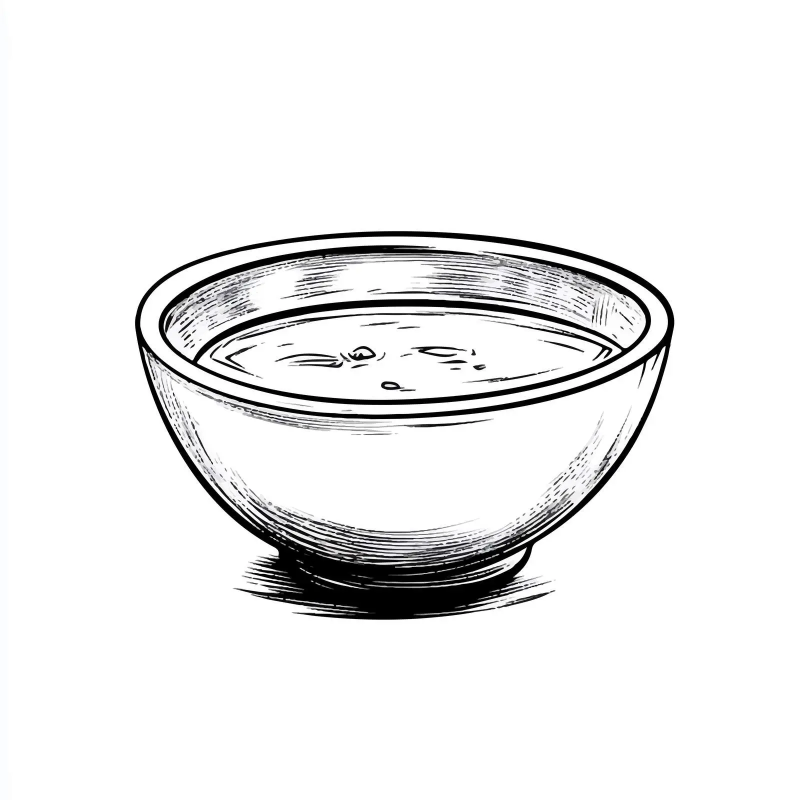 Cartoon Soup Bowl Illustration in Black and White — free download from Dotvec