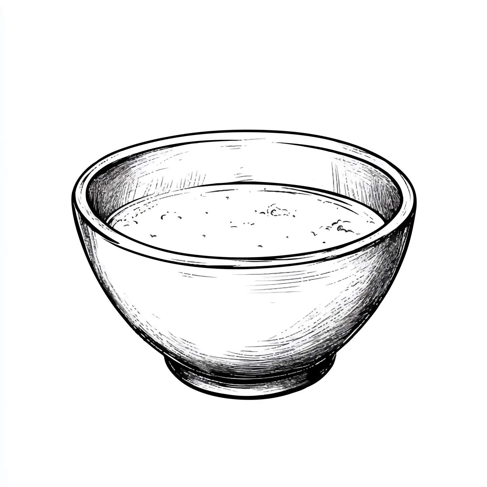 Black and White Soup Bowl Vector Illustration — free download from Dotvec