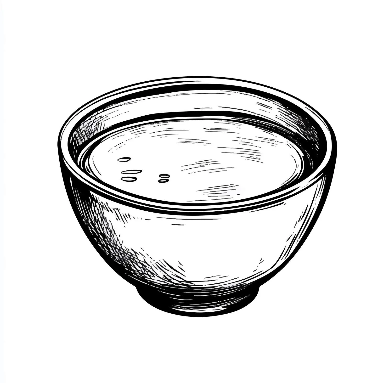 Black and White Cartoon Soup Bowl Illustration — free download from Dotvec