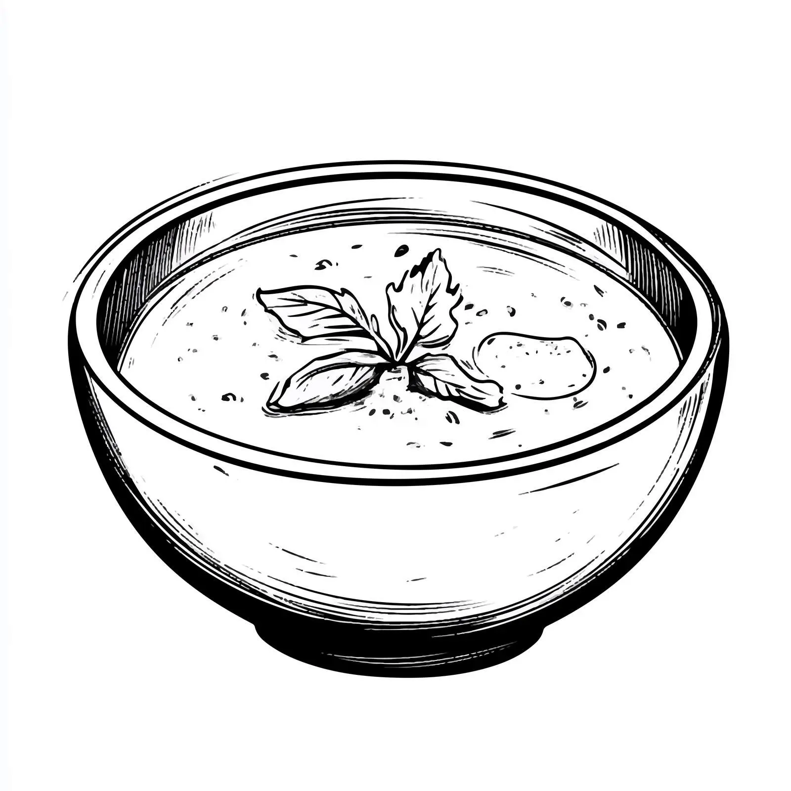 Black and White Cartoon Soup Illustration — free download from Dotvec