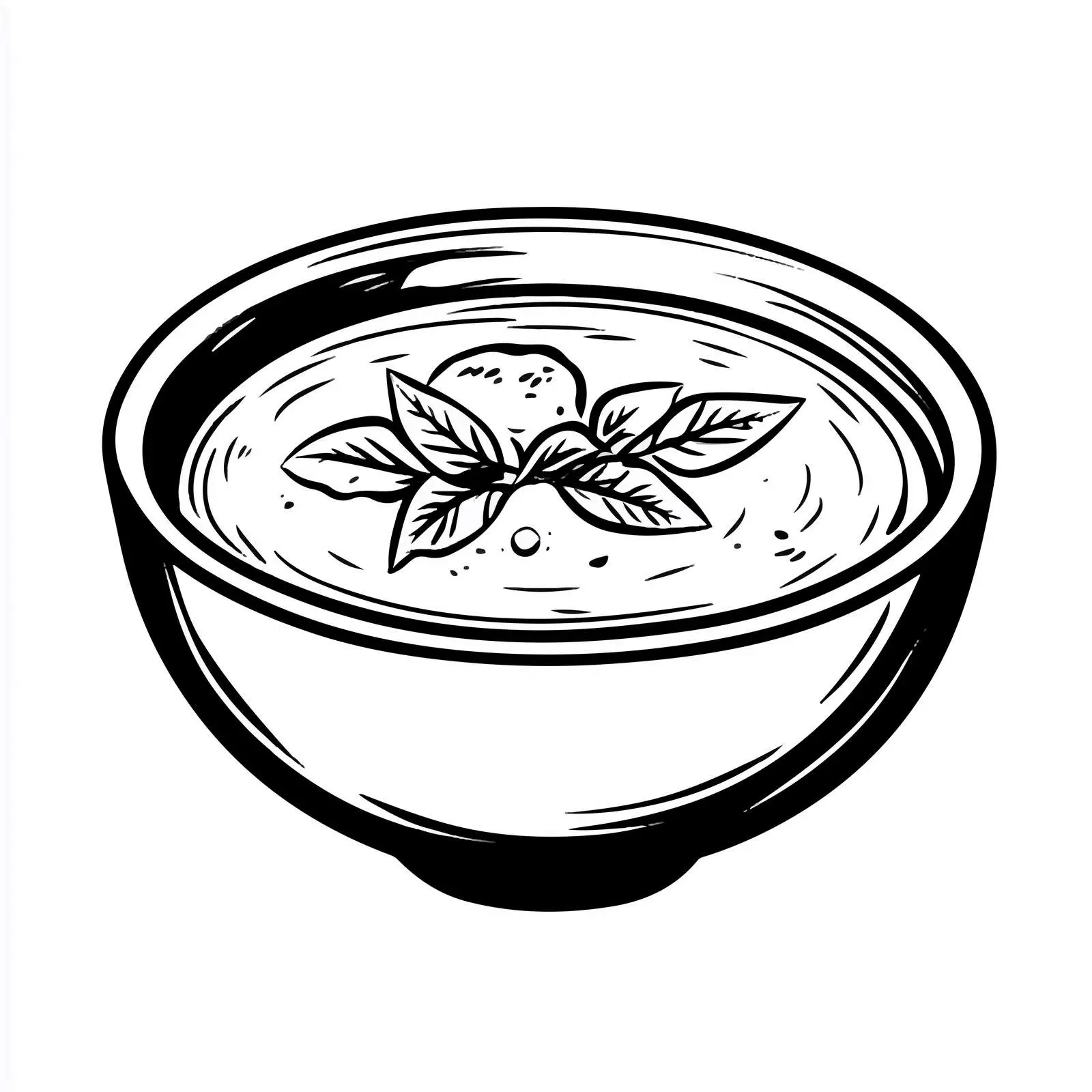 Black and White Soup Cartoon Vector Illustration — free download from Dotvec