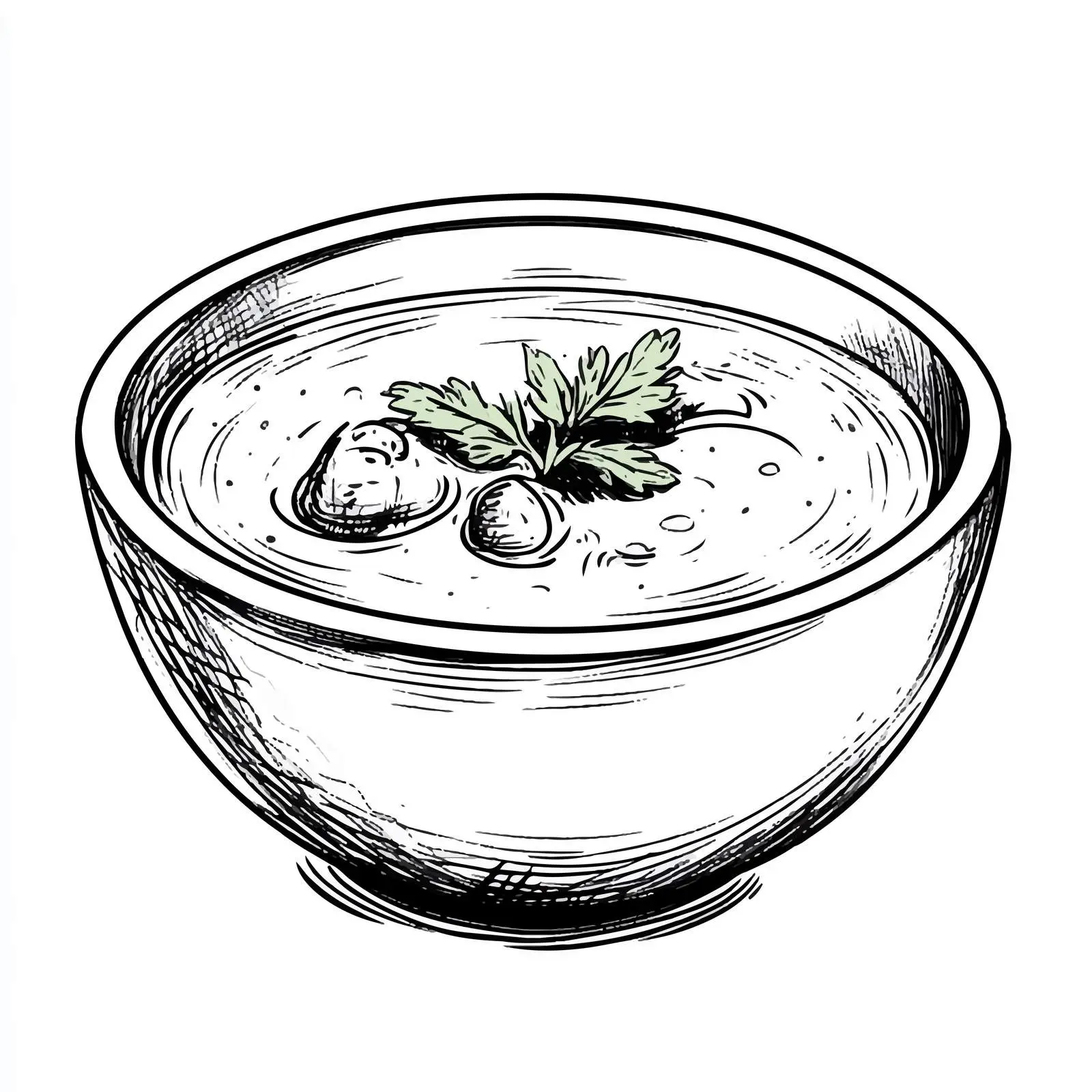 Black and White Soup Cartoon Vector Illustration — free download from Dotvec