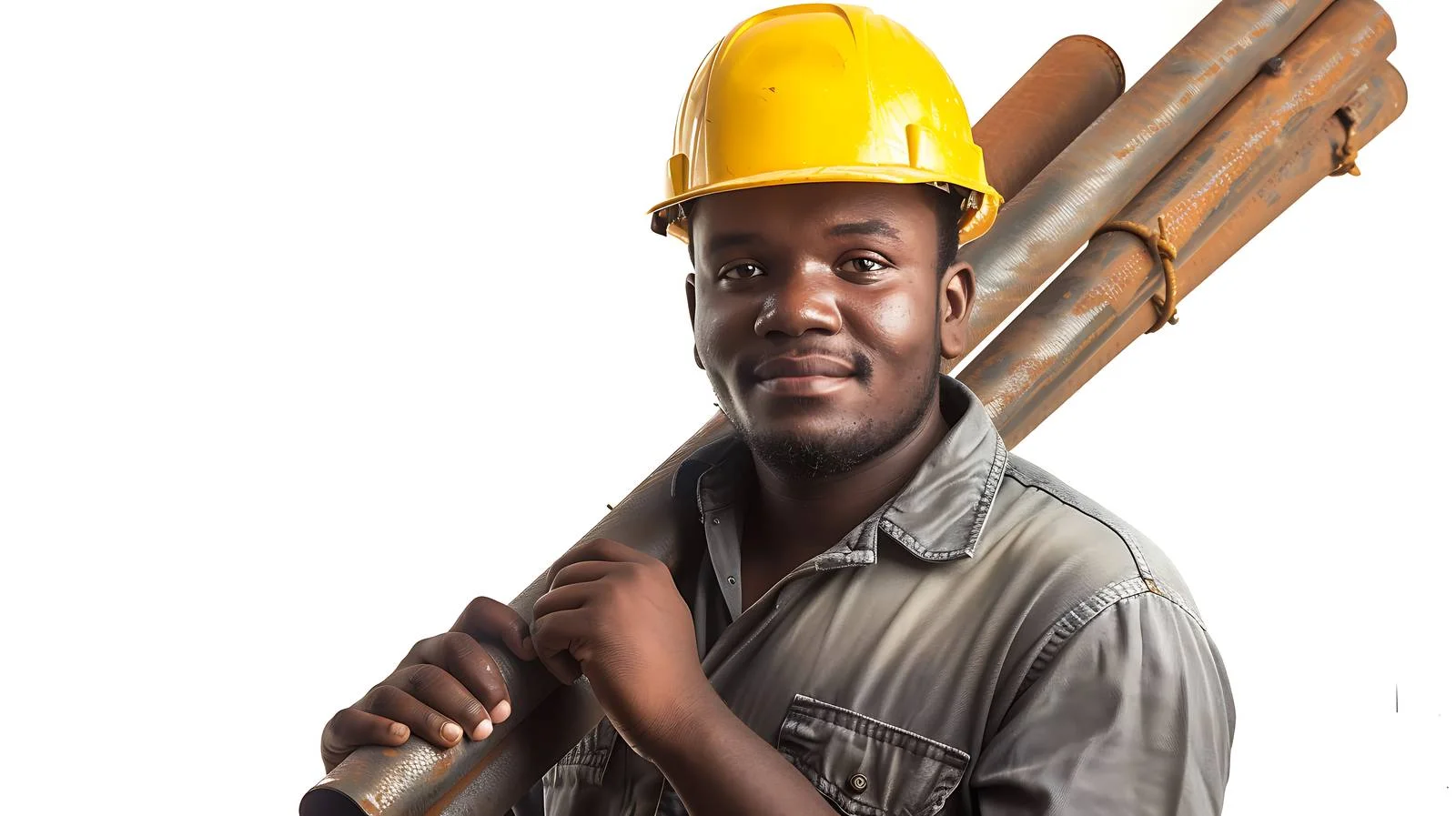 Construction Worker with Pipes Isolated — free download from Dotvec