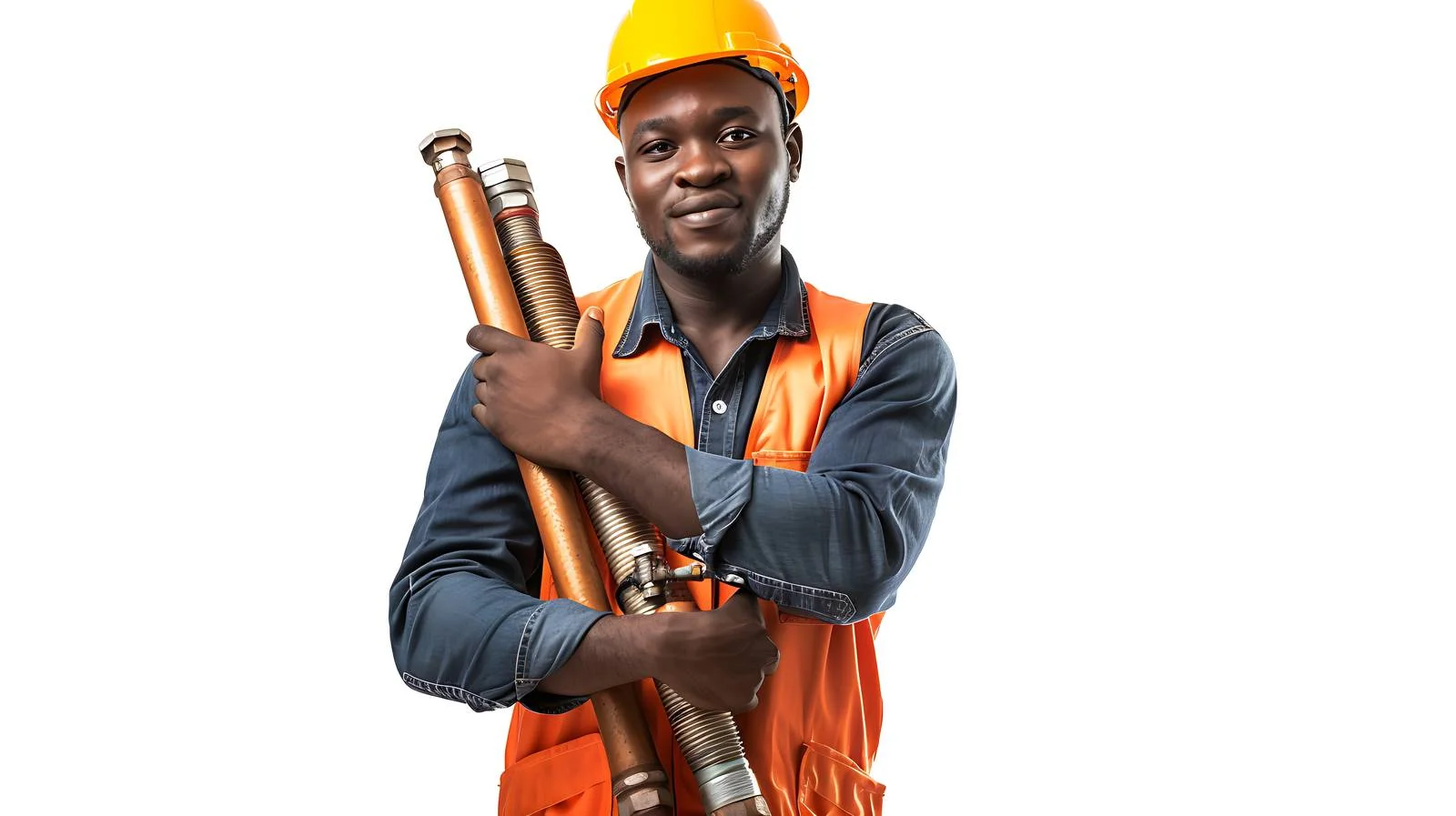 Construction Worker with Pipes Isolated — free download from Dotvec