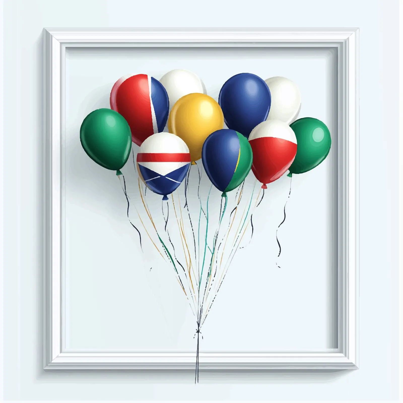 South Africa Flag Balloons Vector Illustration – free air balloons image from Dotvec