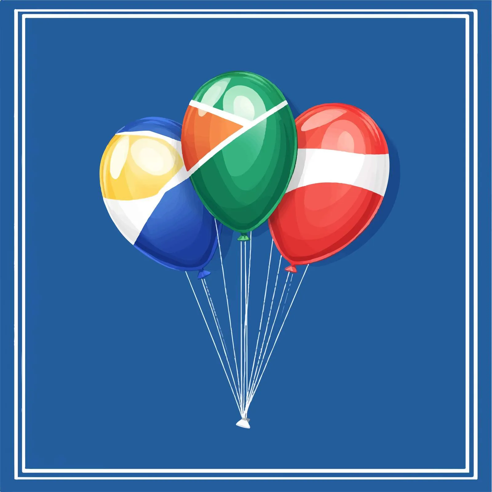 South Africa Flag Balloons Vector Illustration — free download from Dotvec