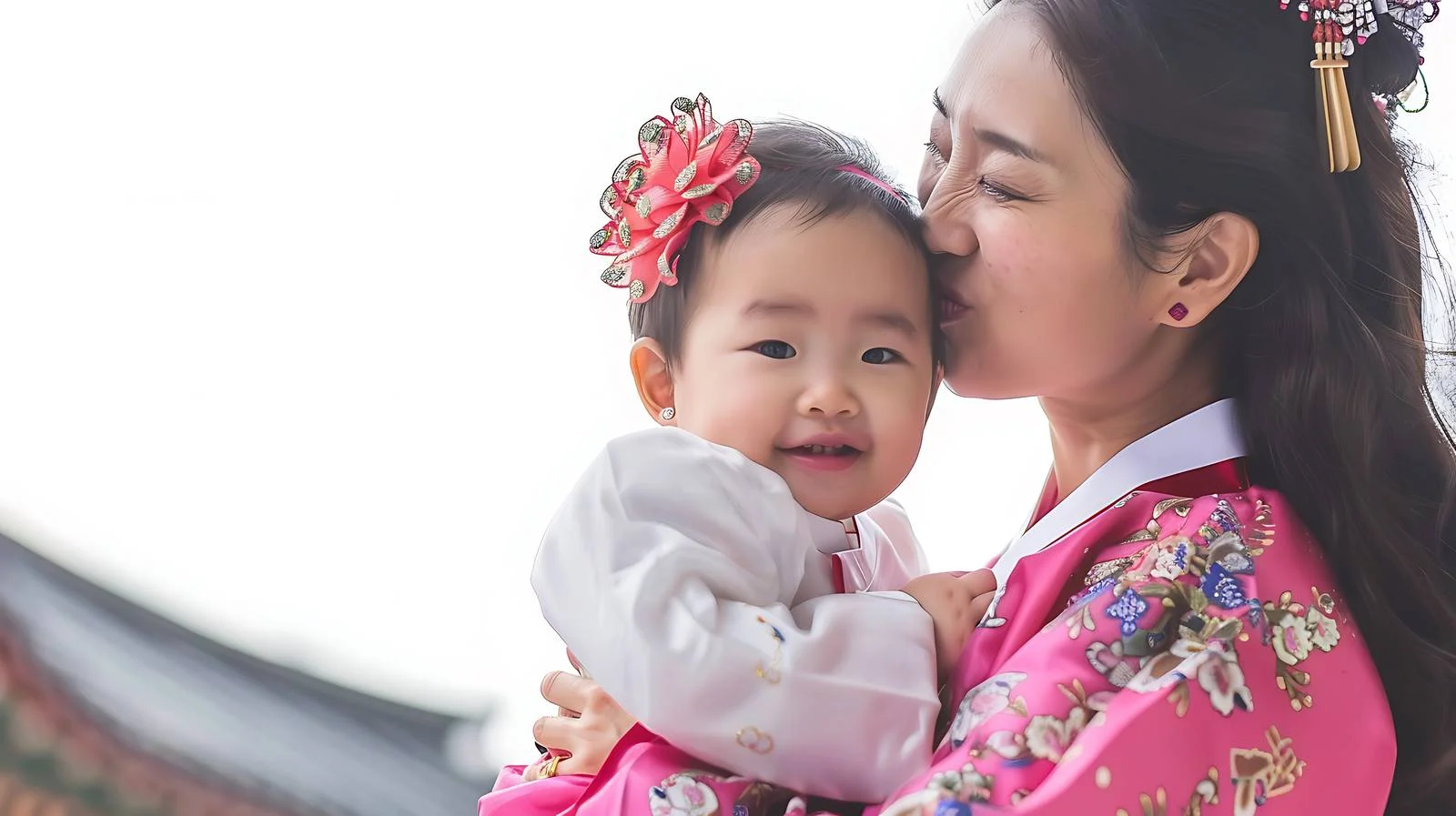 Mother Kissing Baby in Seoul — free download from Dotvec