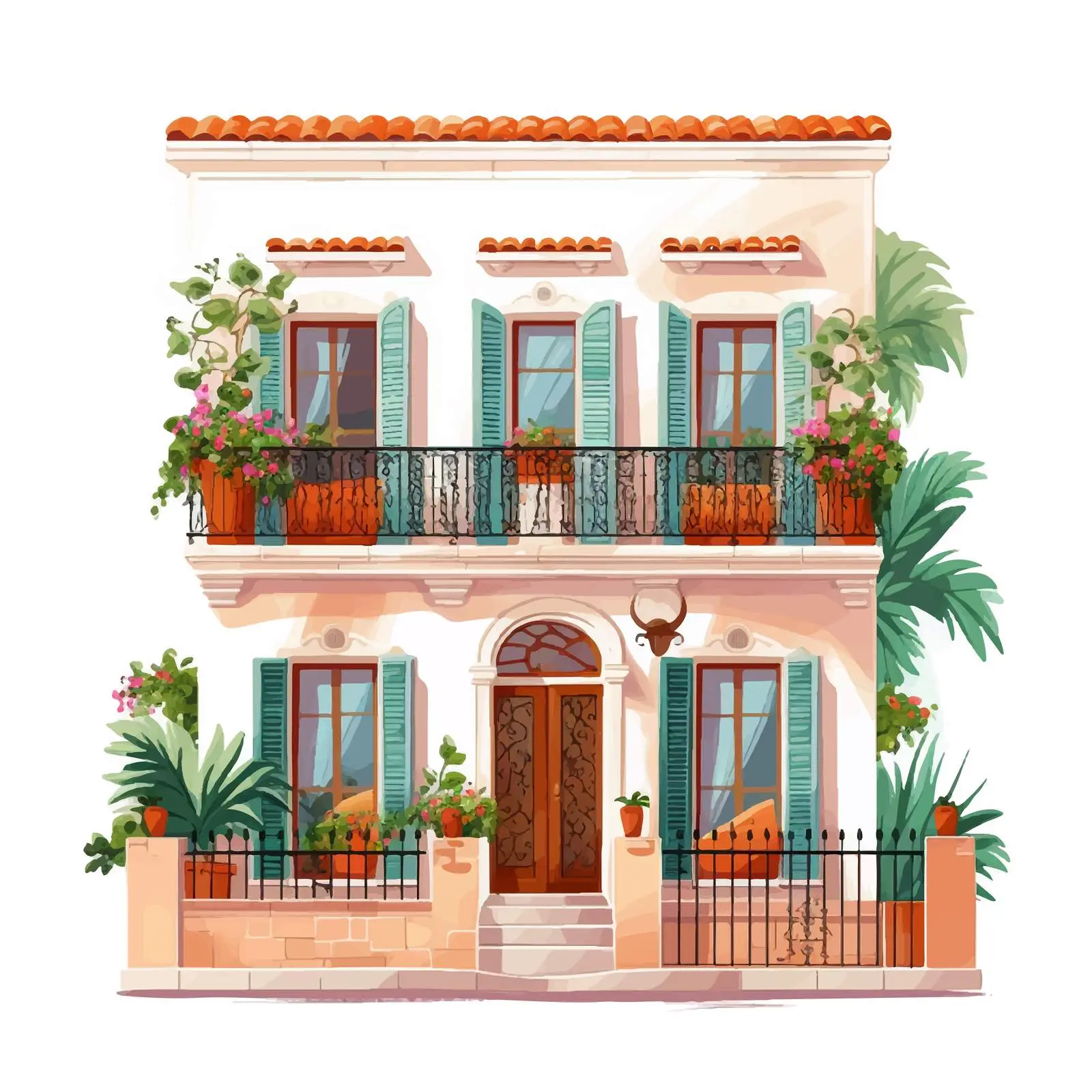 Southern Apartment Building with Balconies — free download from Dotvec