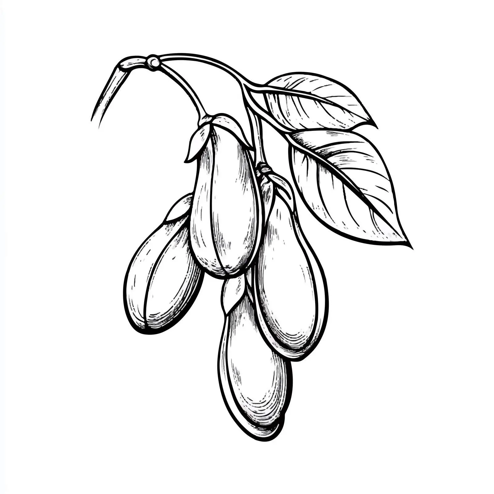 Black and White Soybean Cartoon Vector Illustration — free download from Dotvec