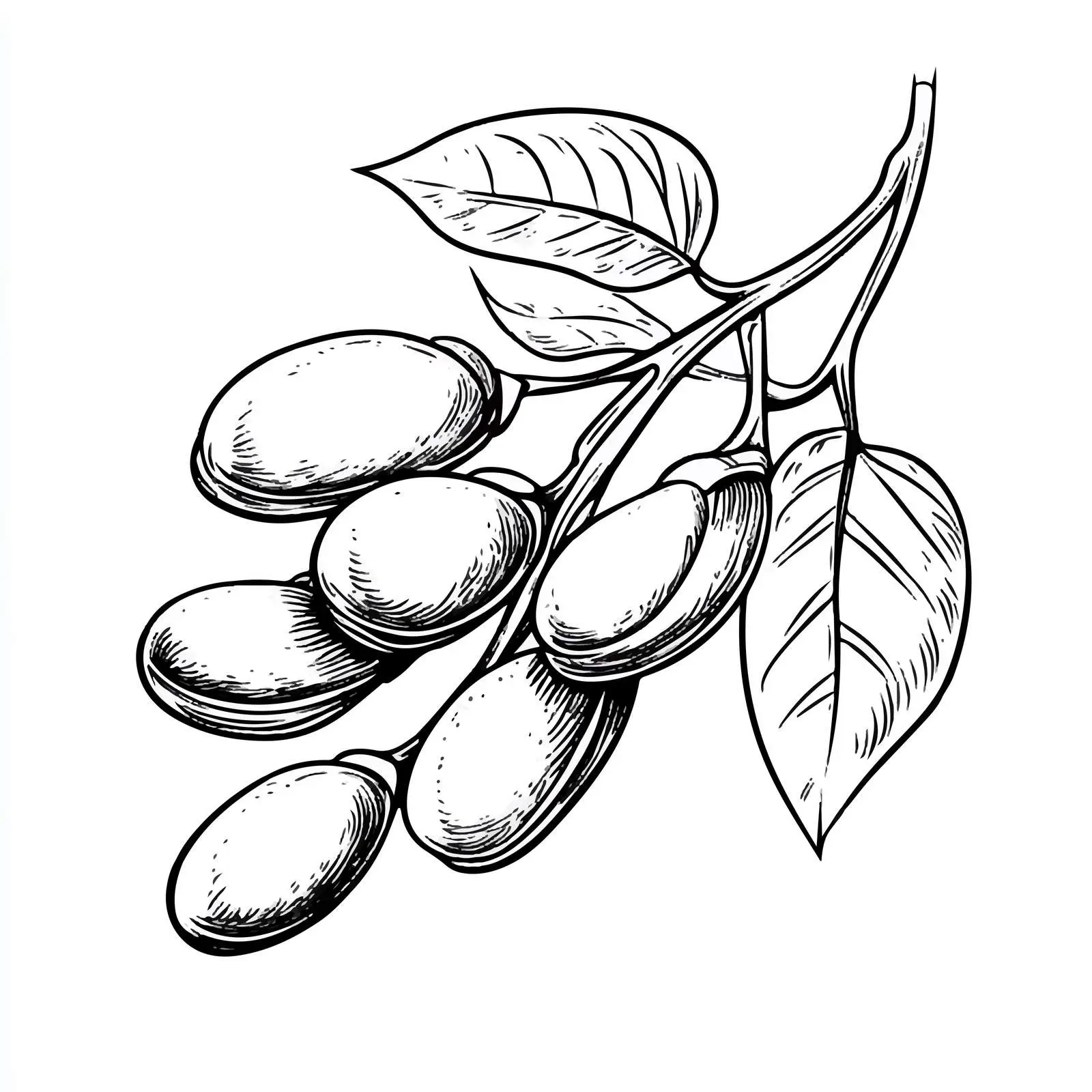 Black and White Soybean Vector Illustration — free download from Dotvec