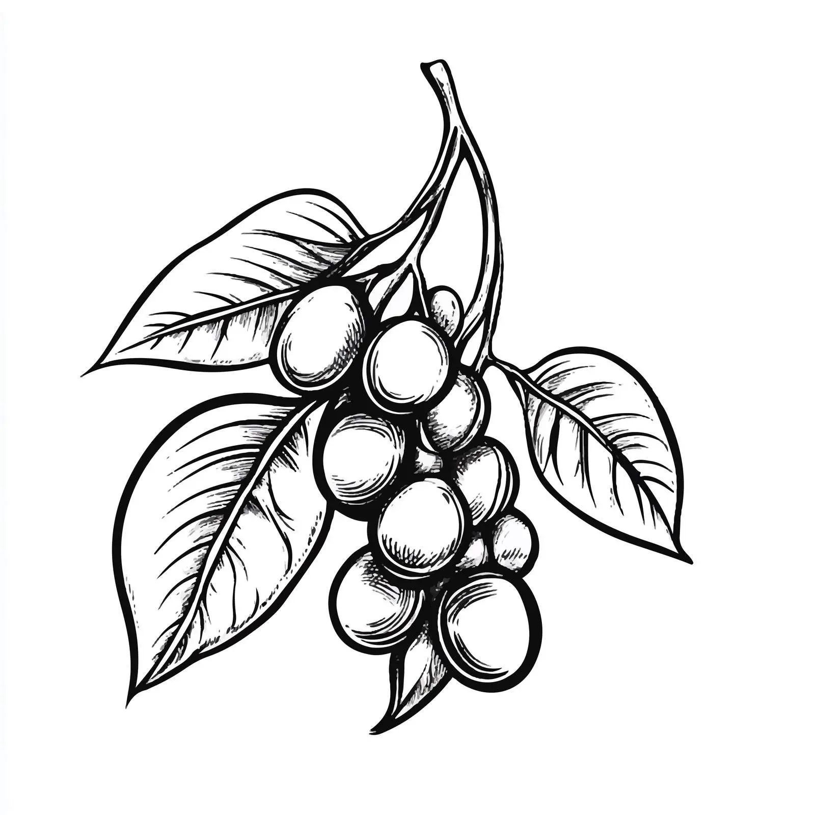 Hand-Drawn Black and White Soybean Illustration — free download from Dotvec