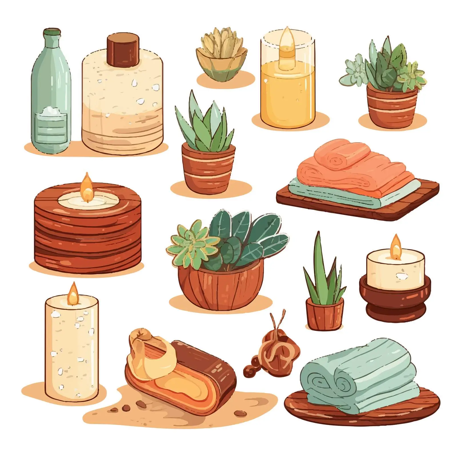 Spa and Sauna Self-Care Elements Collection — free download from Dotvec