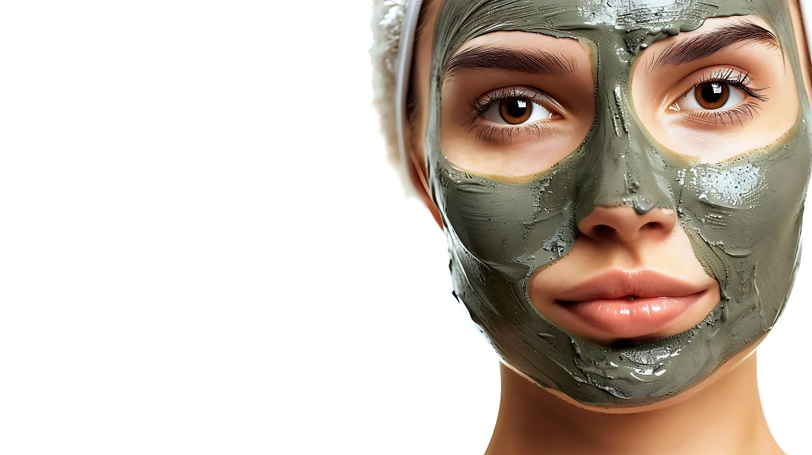 Youthful Woman Enjoying Mud Mask Facial — free download from Dotvec