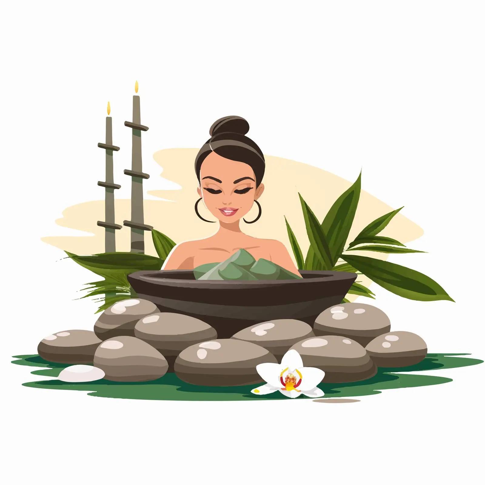 Spa Design Cartoon Vector on White Background — free download from Dotvec