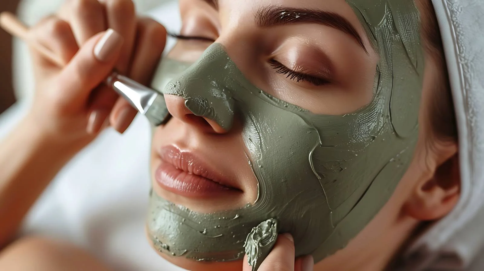 Refreshing Green Clay Face Mask Application — free download from Dotvec