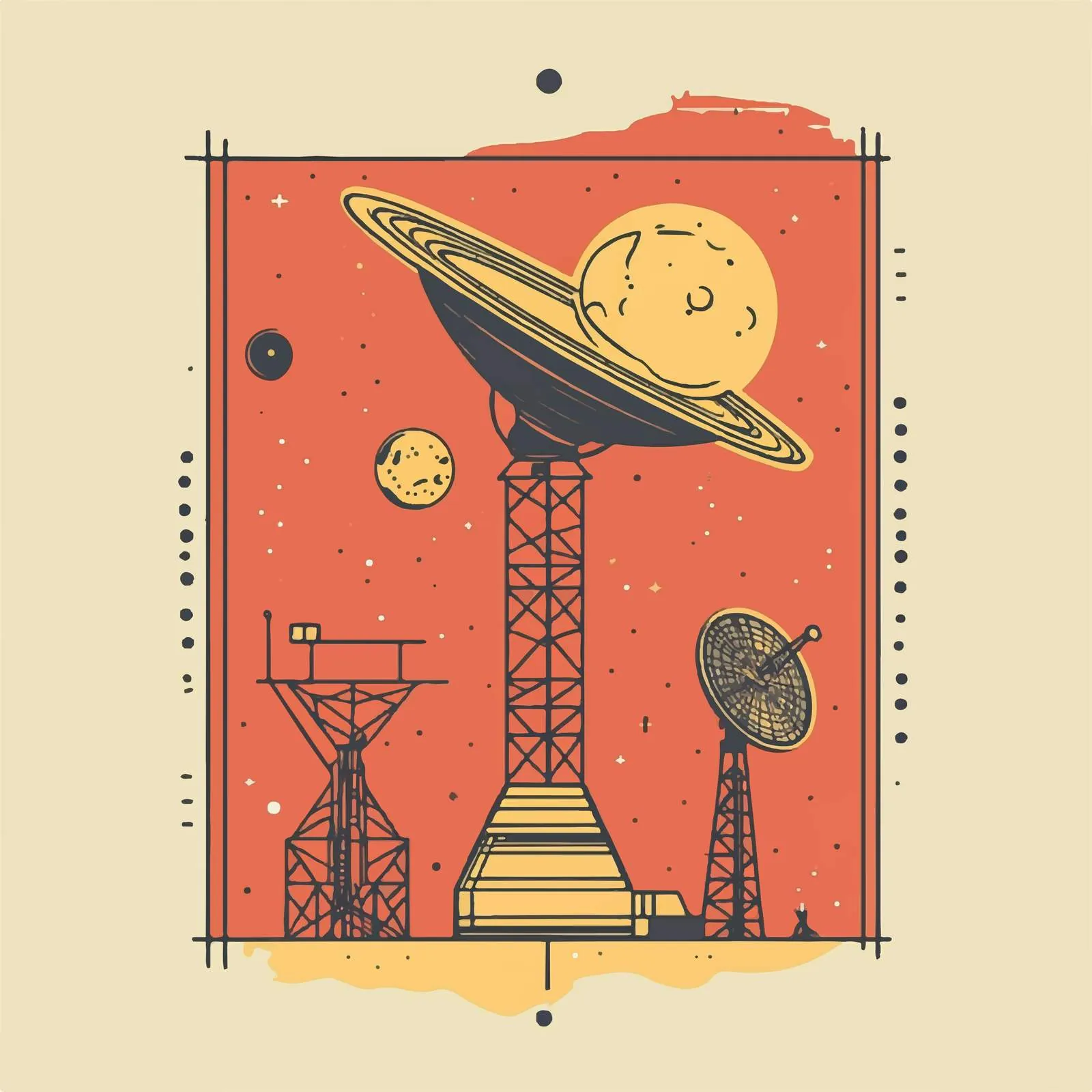 Space Antenna Transmission Vector Illustration — free download from Dotvec