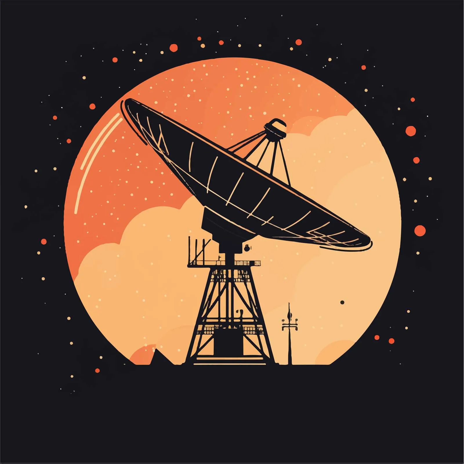 Space Antenna Transmission Vector Illustration — free download from Dotvec