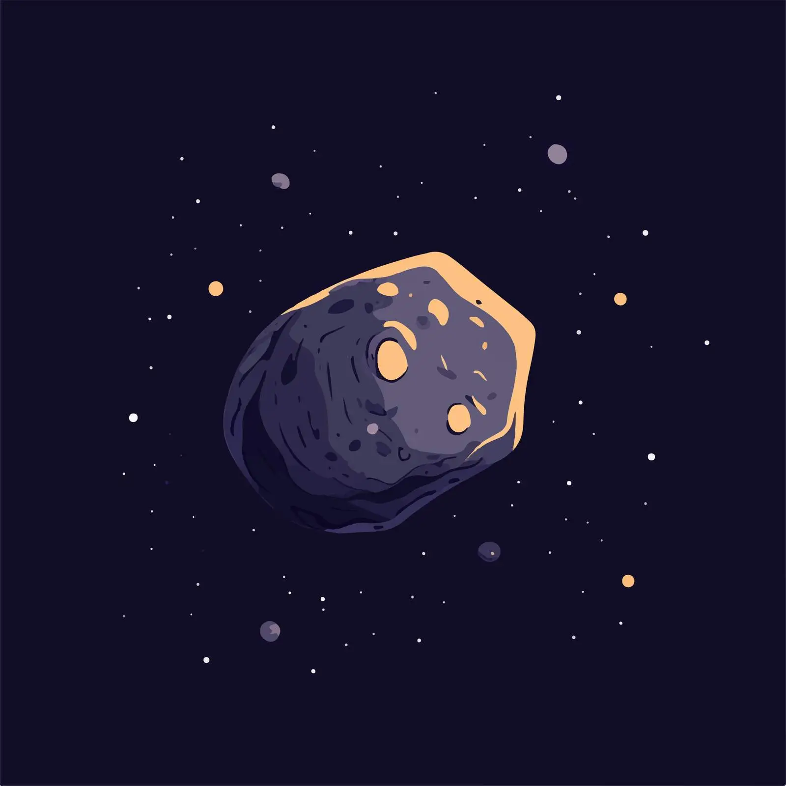 Cartoon Space Asteroid Flat Vector Illustration — free download from Dotvec