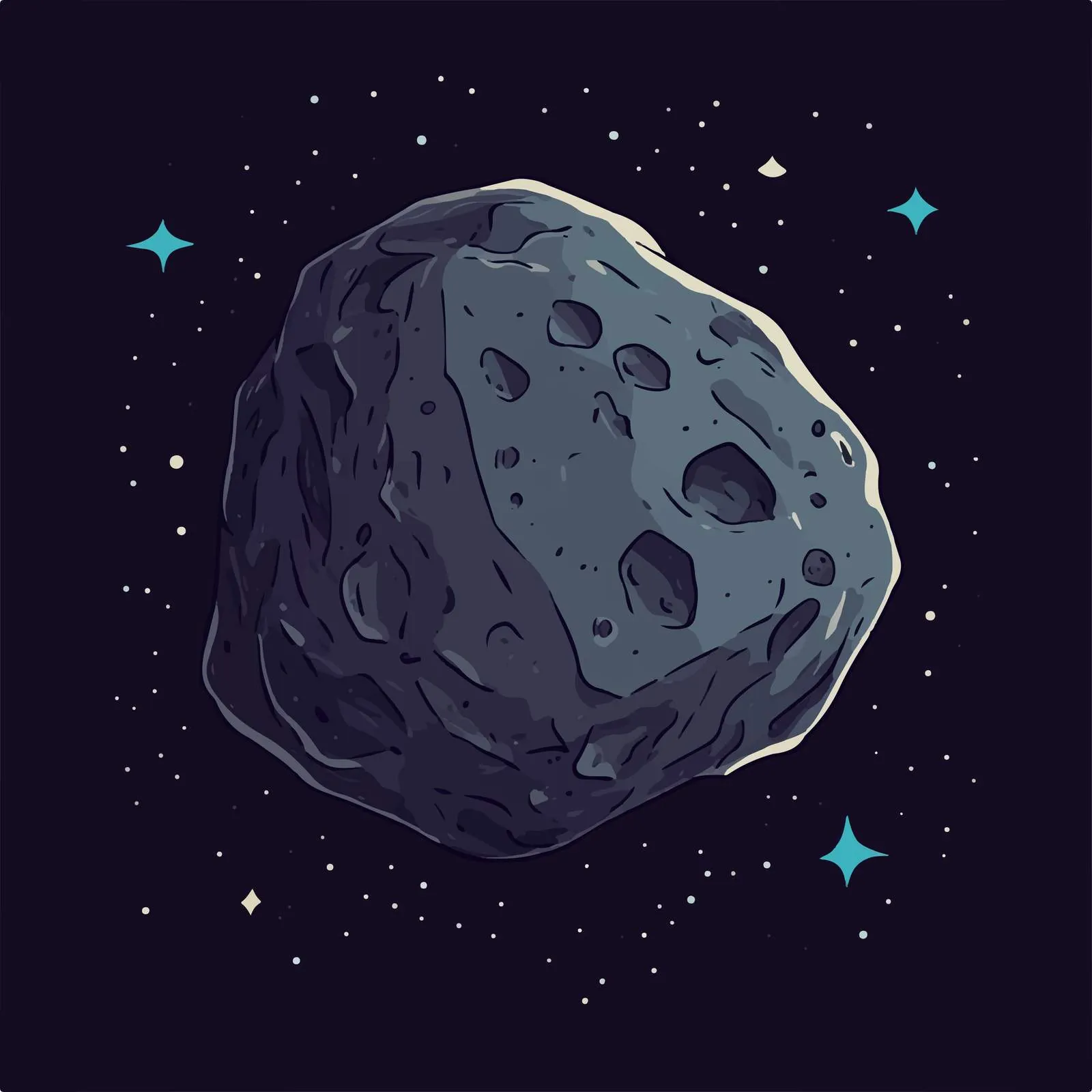 Cartoon Space Asteroid Vector Illustration — free download from Dotvec