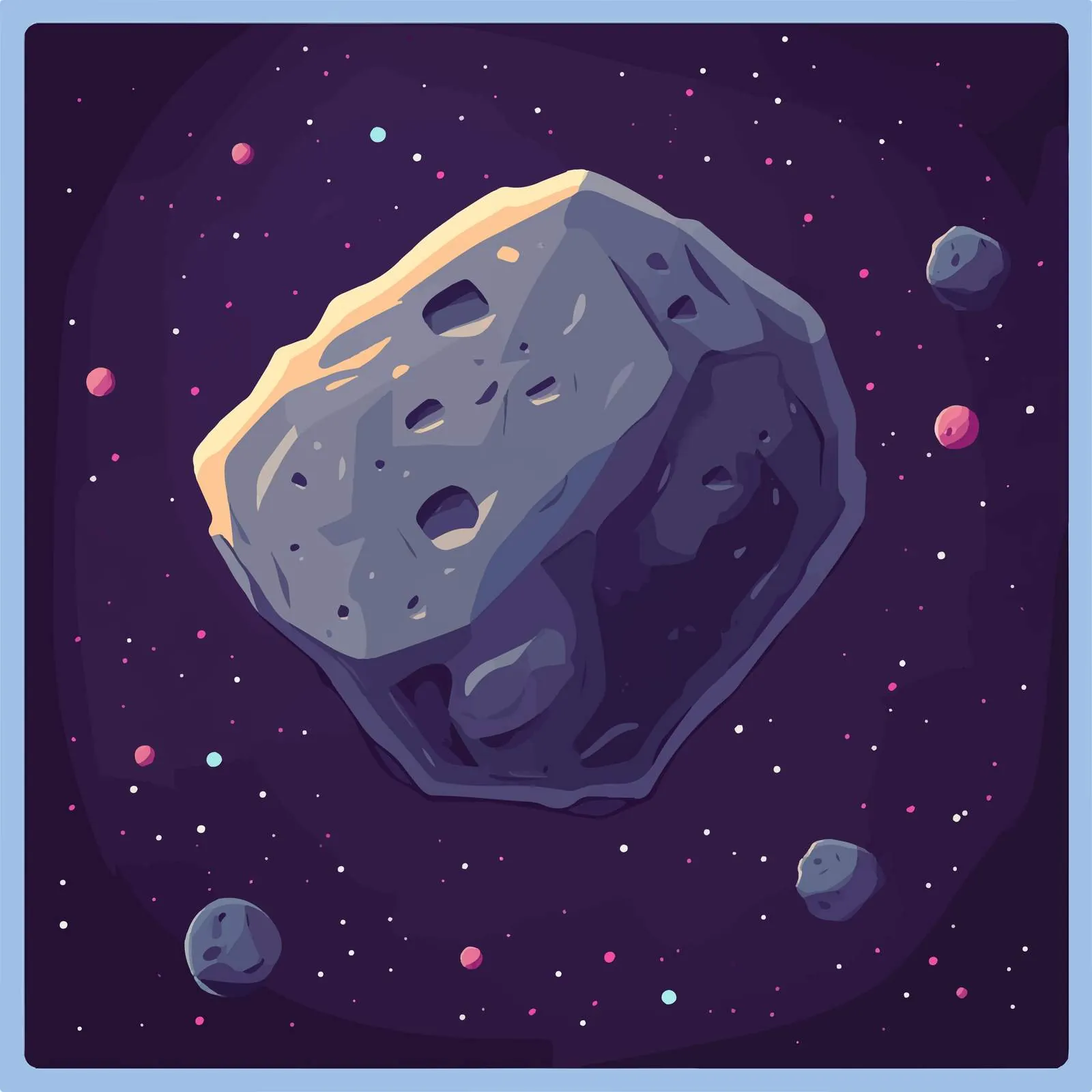 Cartoon Space Asteroid Vector Illustration — free download from Dotvec