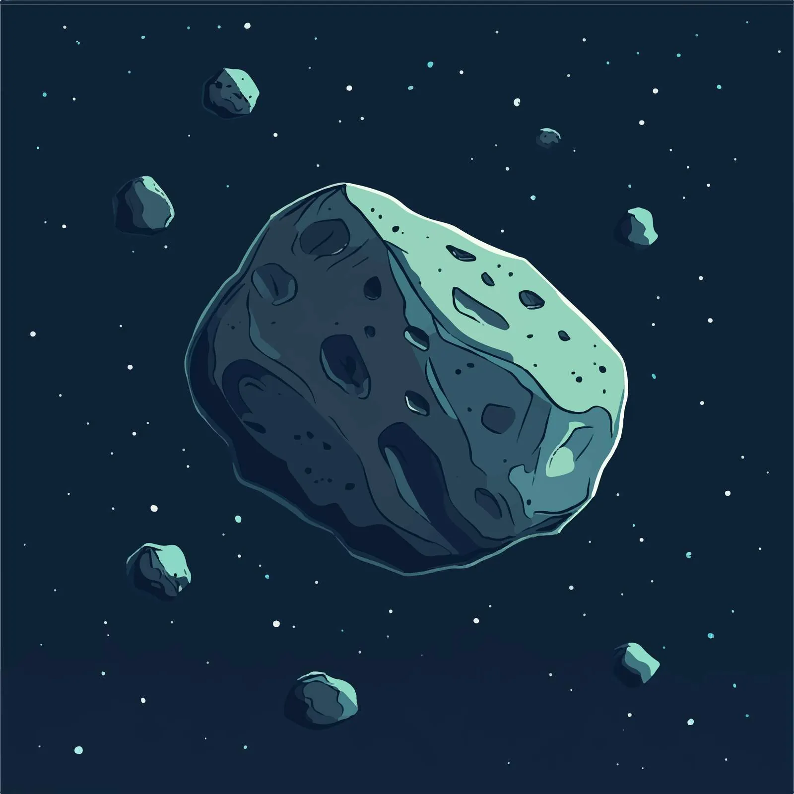 Cartoon Flat Vector of Space Asteroid — free download from Dotvec