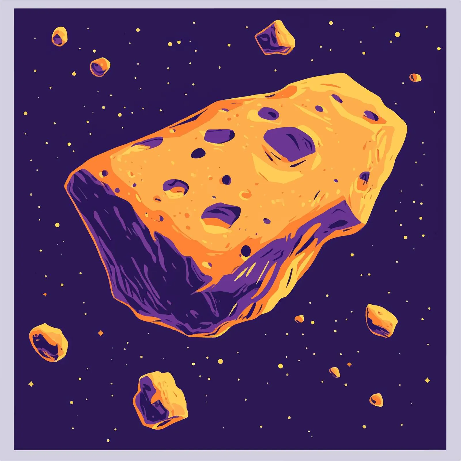 Flat Vector Illustration of Space Asteroid — free download from Dotvec