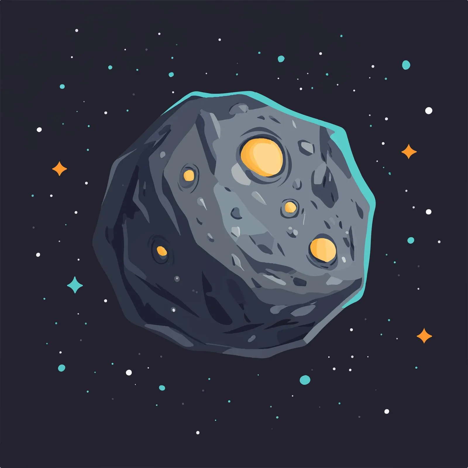 Flat Vector Illustration of Space Asteroids — free download from Dotvec