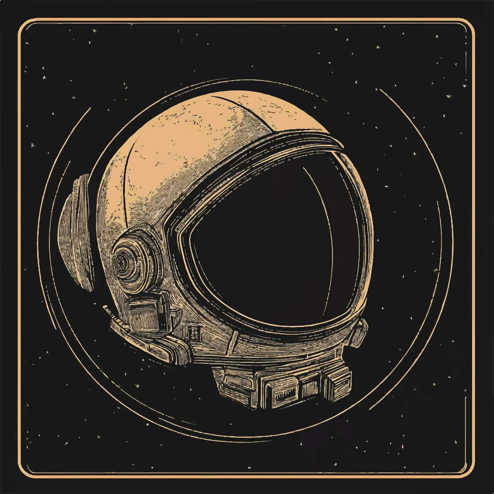 Flat Vector Illustration of Astronaut Helmet — free download from Dotvec