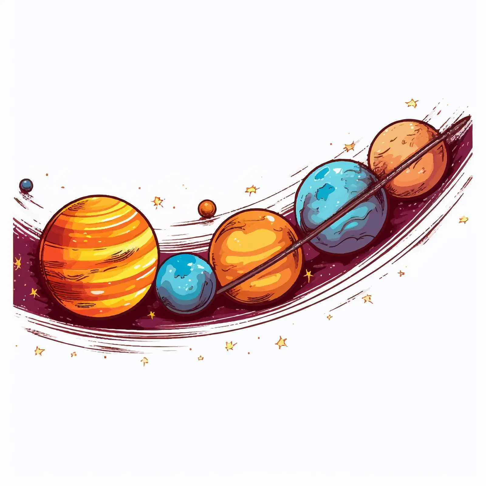 Cartoon Space Banner with Planet Illustration — free download from Dotvec