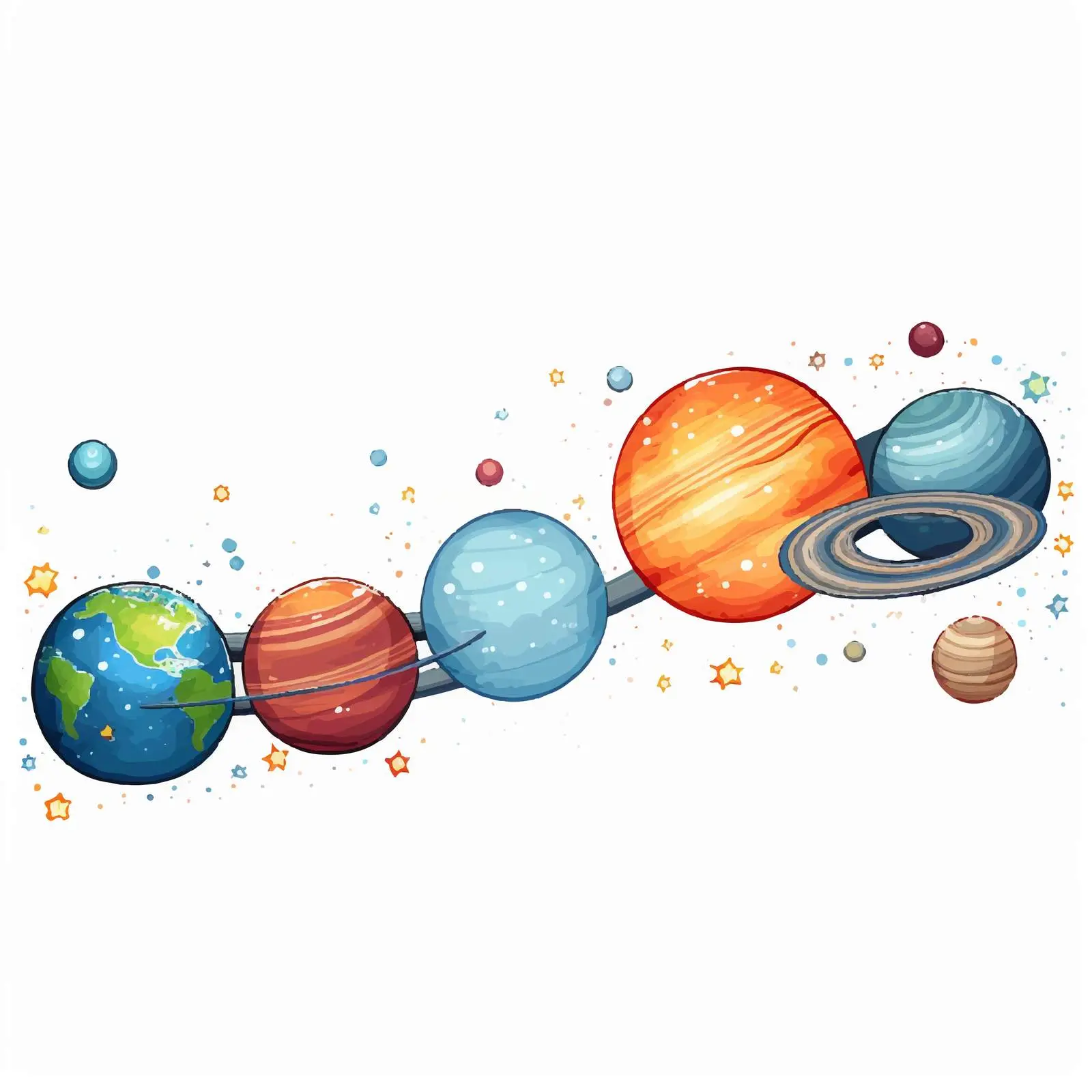 Cartoon Planet Illustration Space Vector Banner — free download from Dotvec