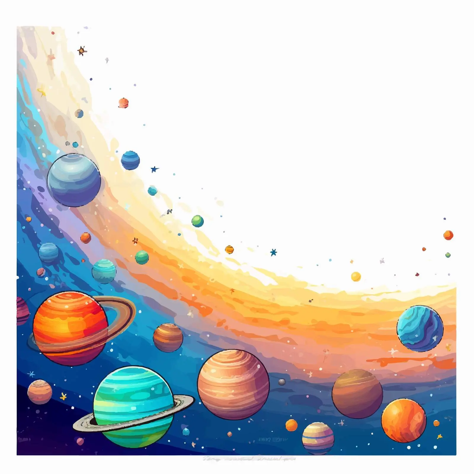 Cartoon Space Banner with Planet Illustration — free download from Dotvec