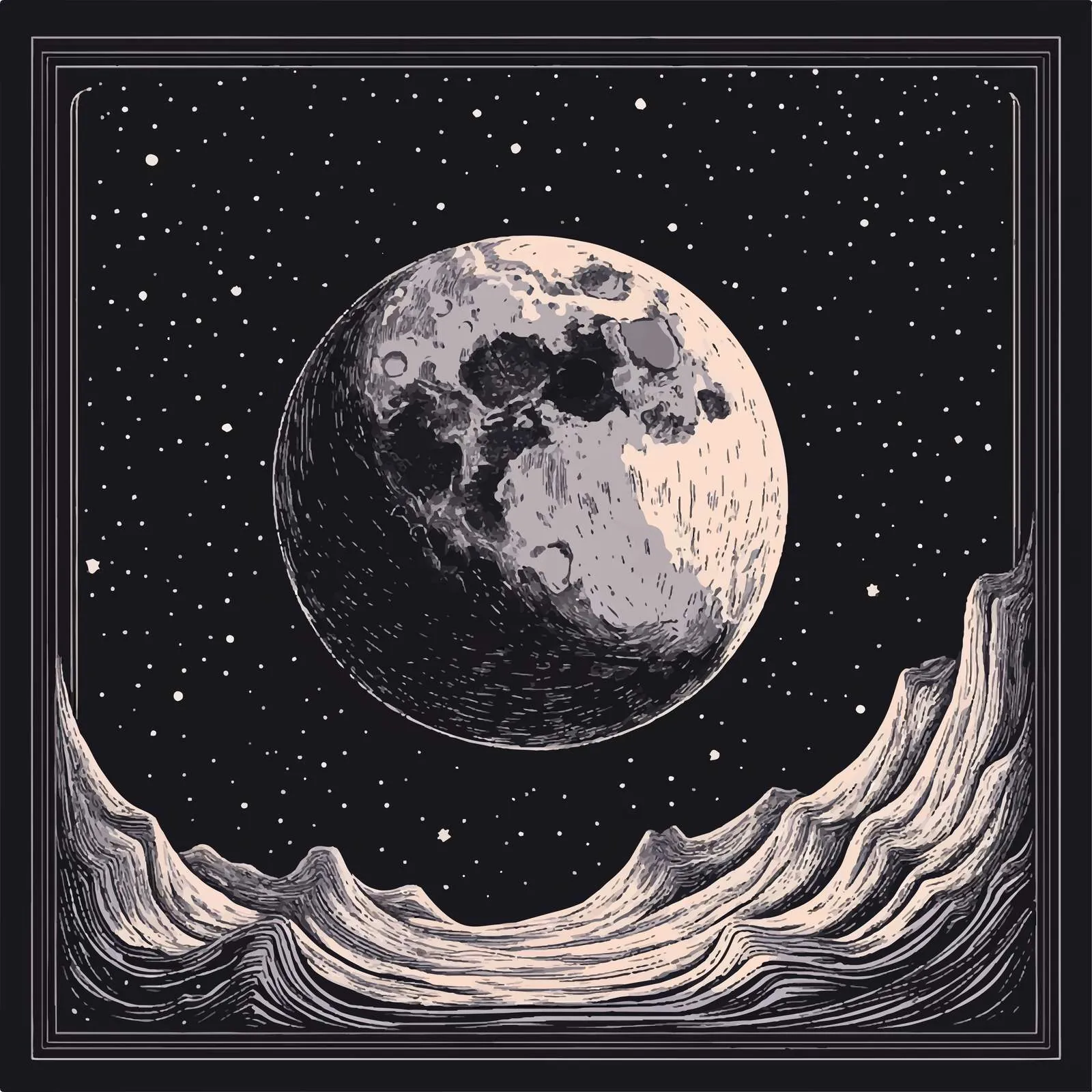 Cartoon Flat Vector Illustration of Space Moon — free download from Dotvec