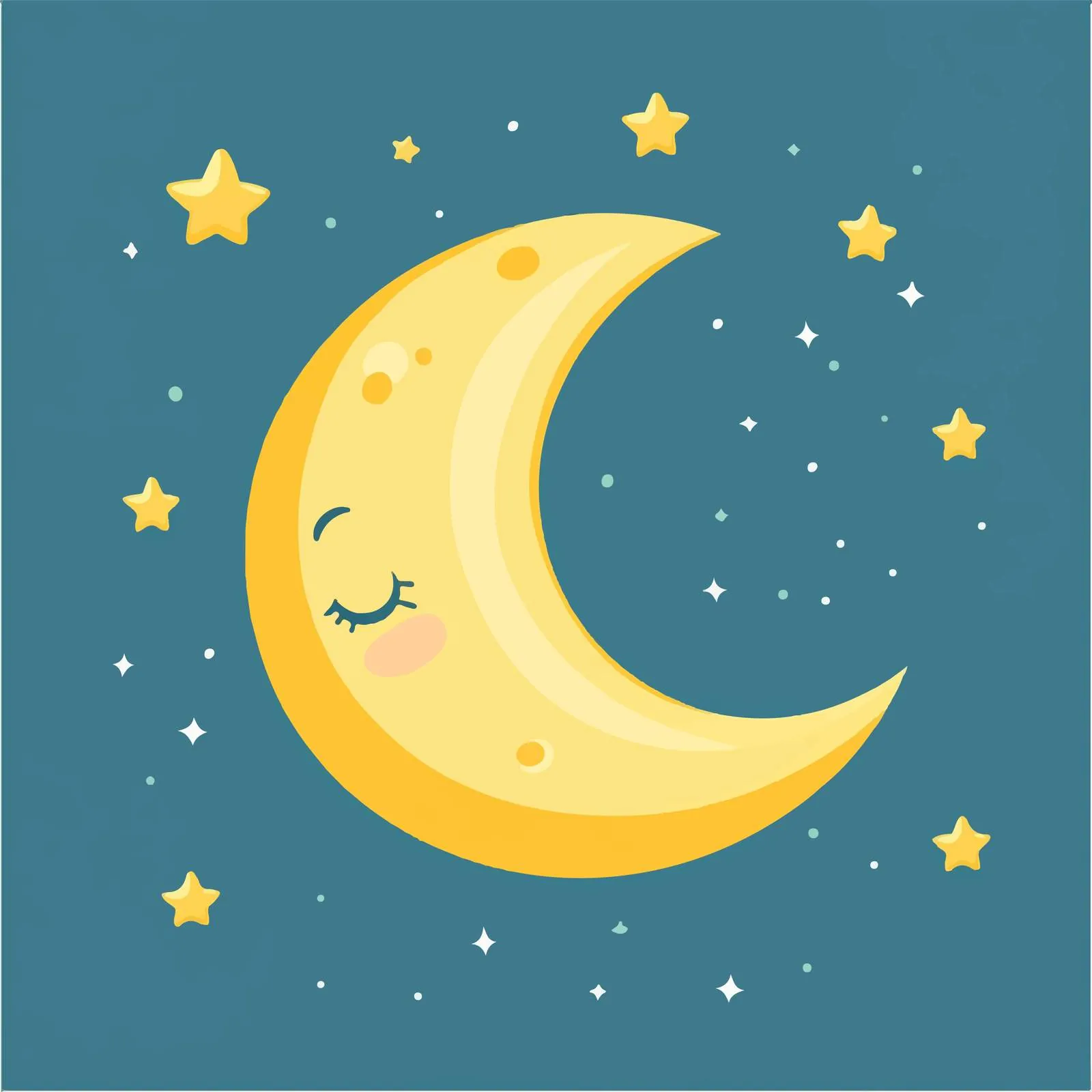 Flat Cartoon Moon Vector Illustration — free download from Dotvec