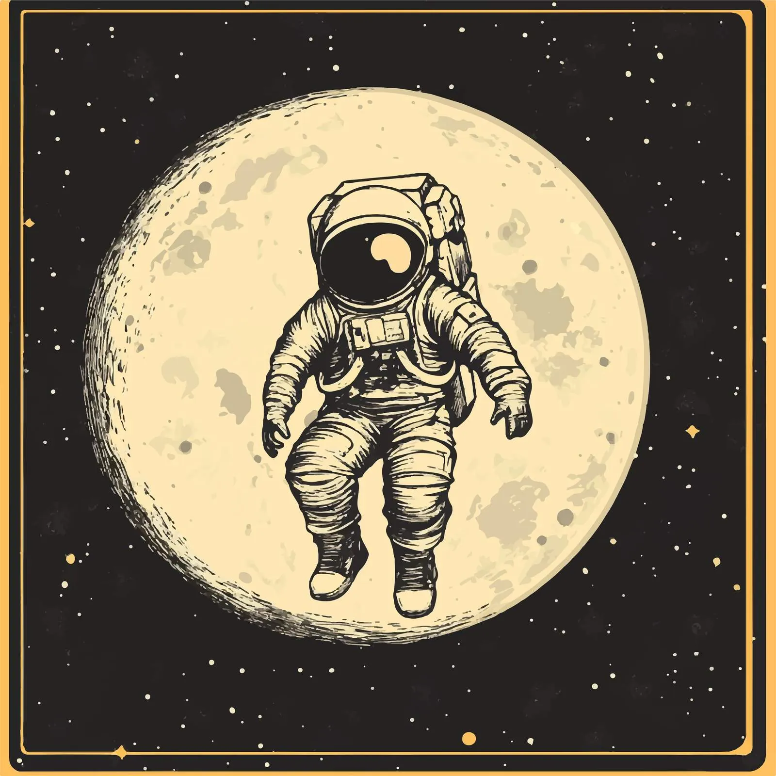 Cartoon Moon Vector Illustration in Space — free download from Dotvec