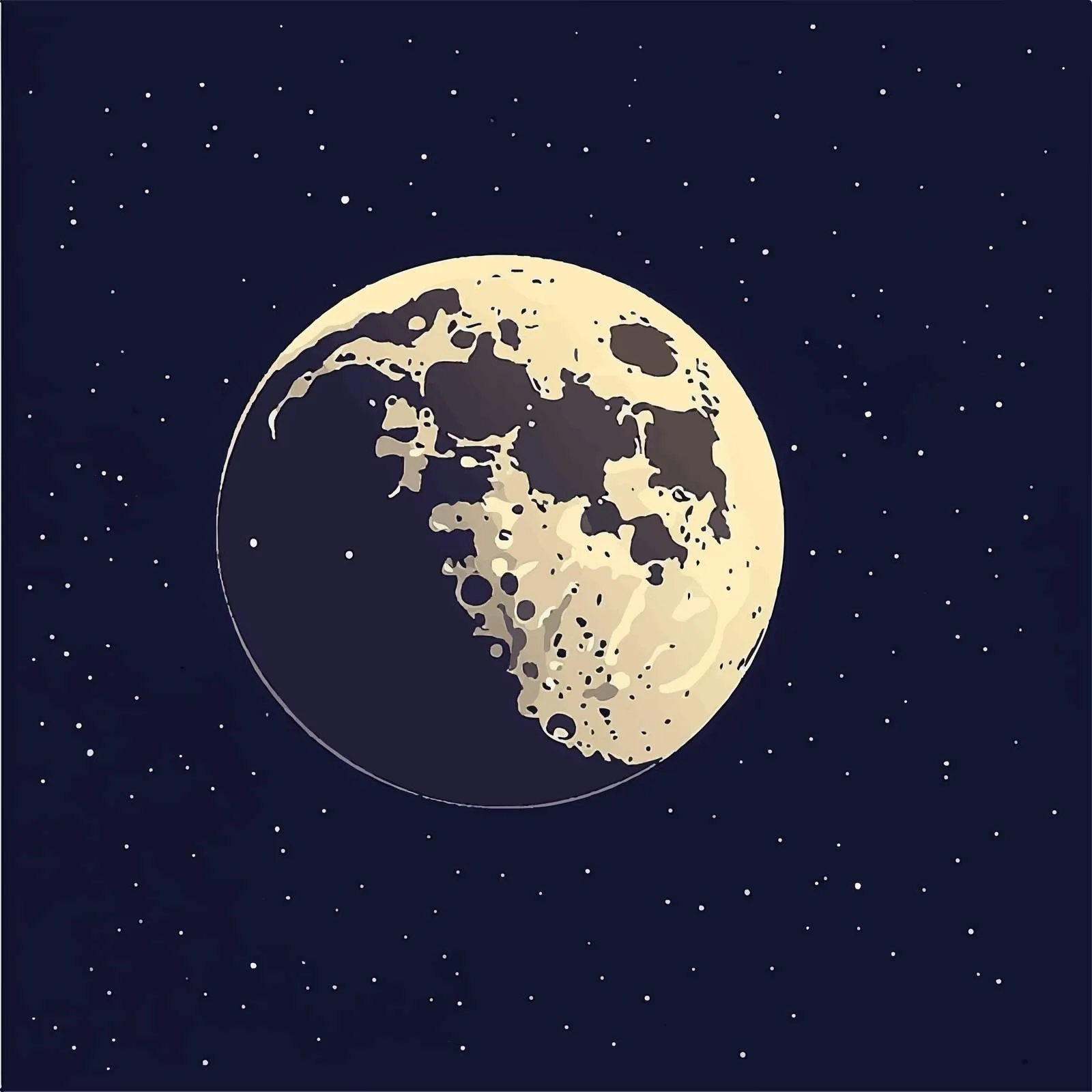 Flat Vector Illustration of Moon Surface — free download from Dotvec