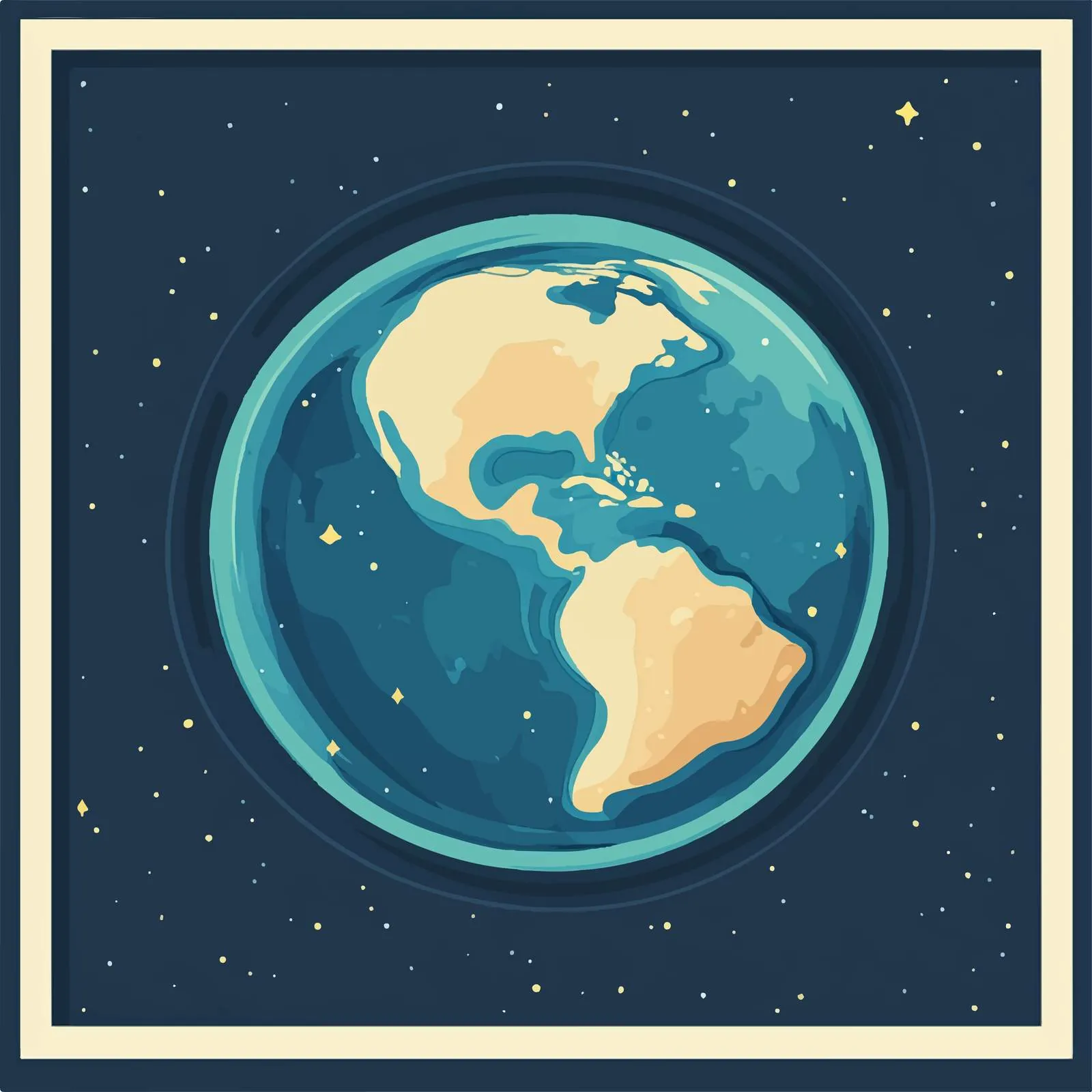 Flat Vector Illustration of Earth in Space — free download from Dotvec