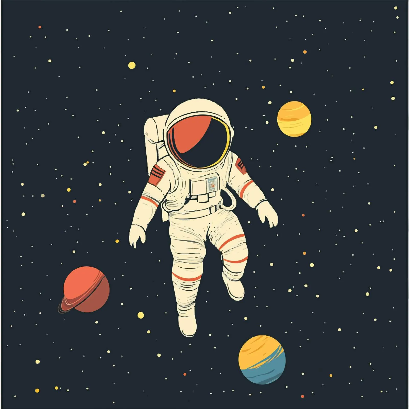 Flat Vector Illustration of Space and Planets — free download from Dotvec