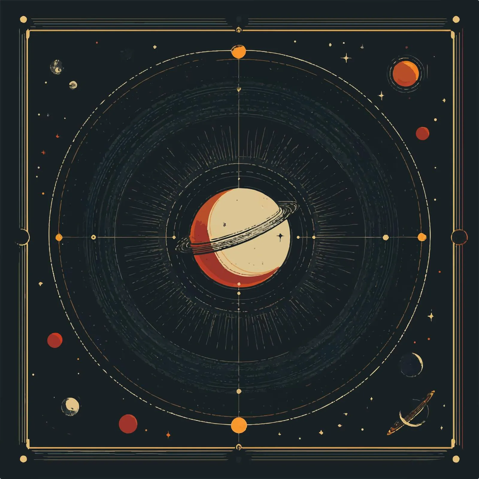 Flat Vector Illustration of Space Planet Icon — free download from Dotvec