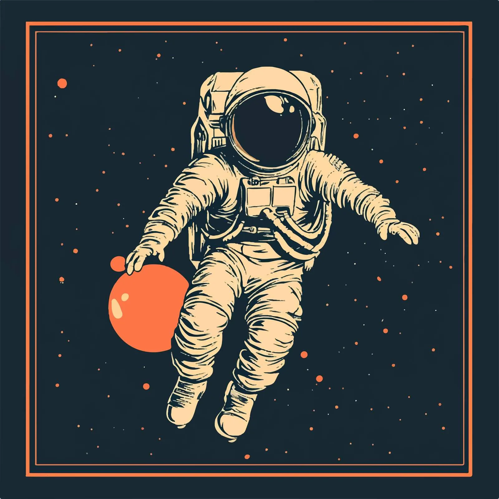 Flat Vector Illustration of Space and Planets – free planets in orbit image from Dotvec