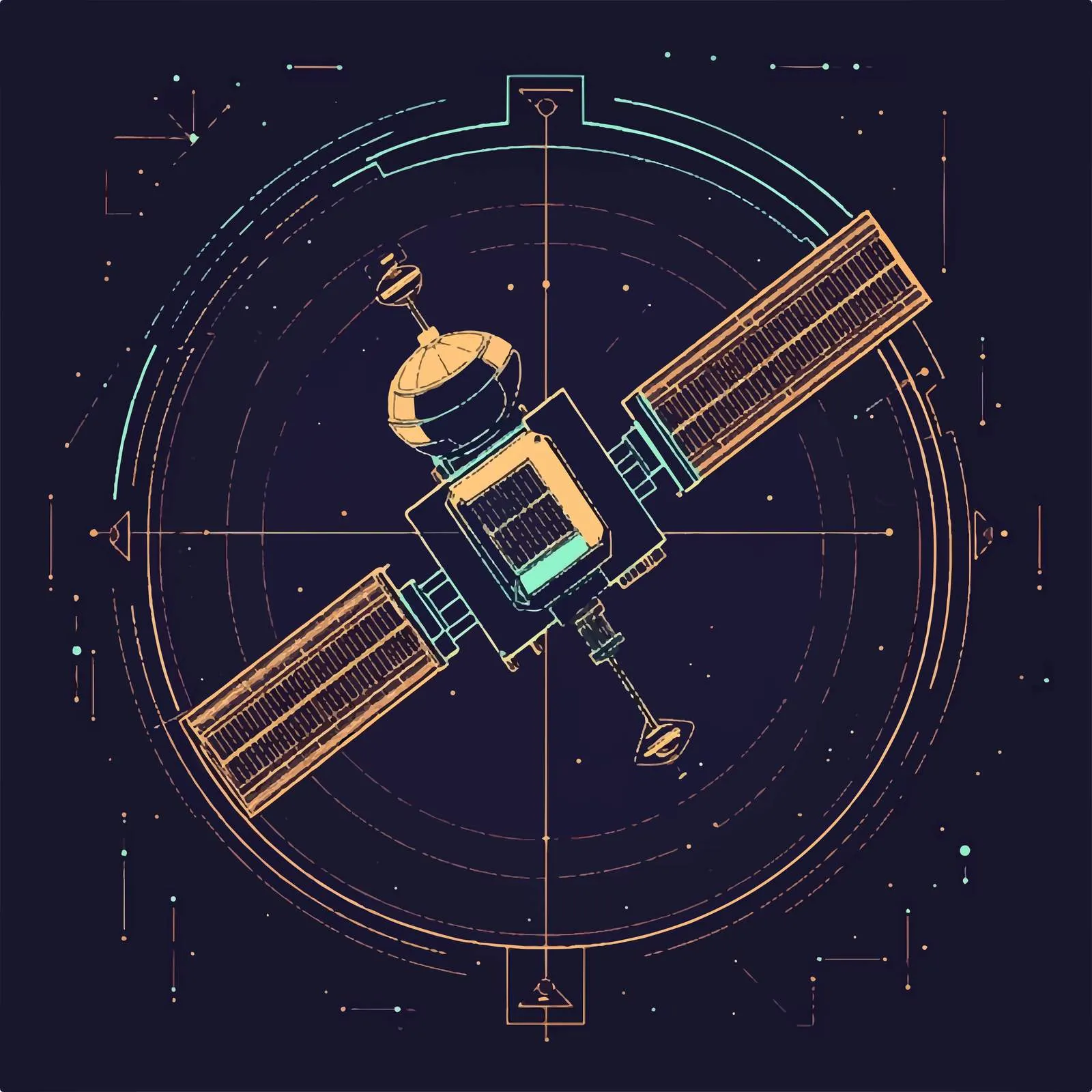 Flat Vector Illustration of Satellite Technology — free download from Dotvec