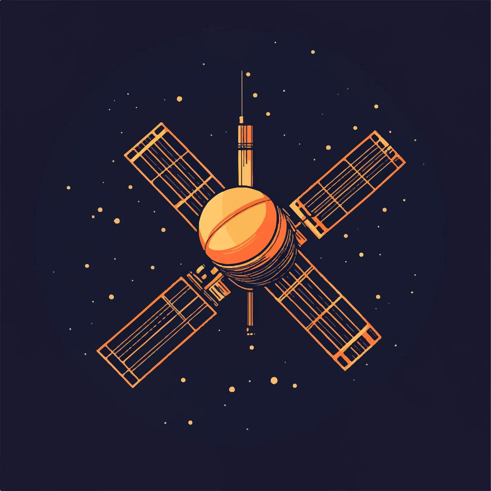 Flat Vector Illustration of Space Satellite Technology — free download from Dotvec