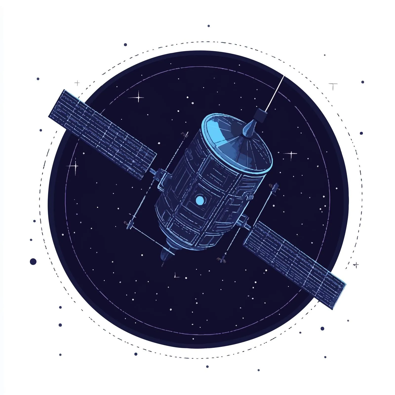 Flat Vector Illustration of Space Satellite Technology – free telemetry image from Dotvec