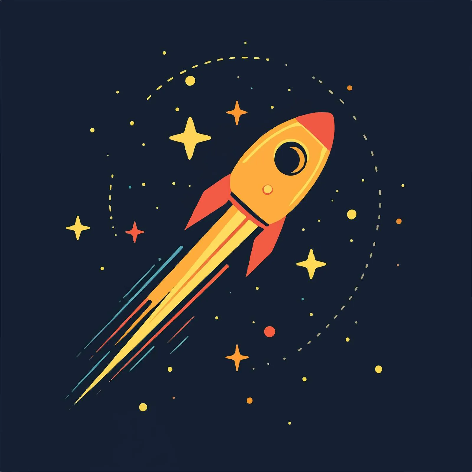 Flat Vector Shooting Star Illustration — free download from Dotvec