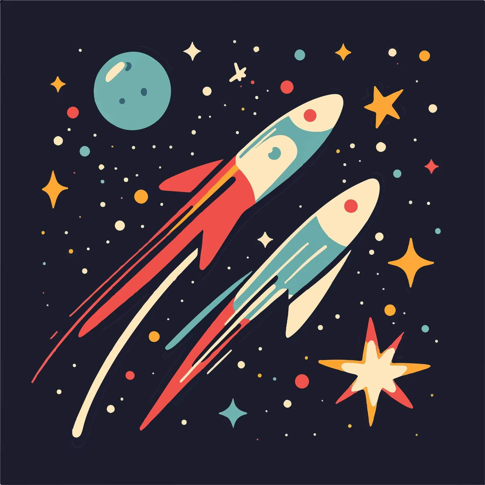 Flat Vector Illustration of Space Shooting Star — free download from Dotvec