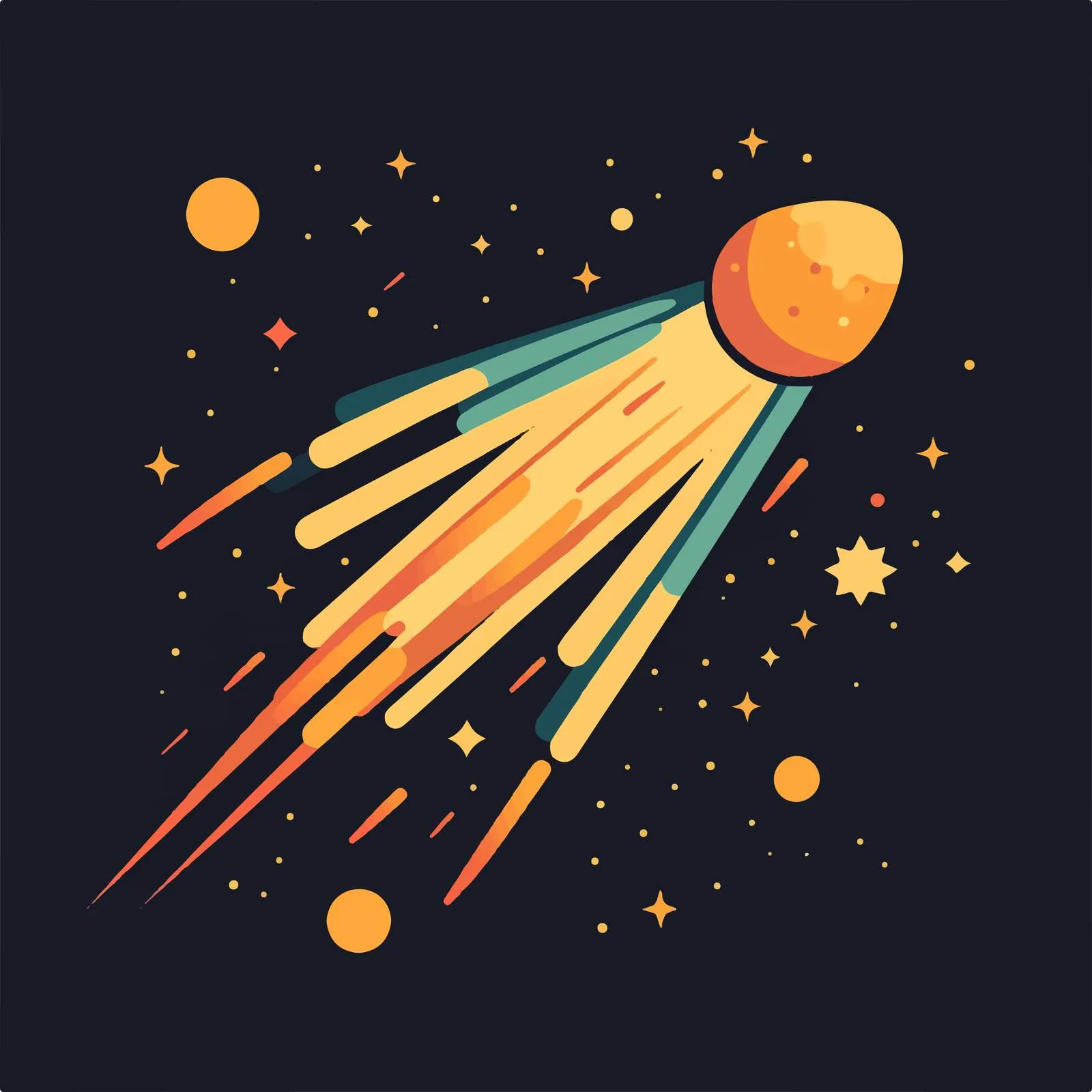 Flat Vector Illustration of a Shooting Star — free download from Dotvec