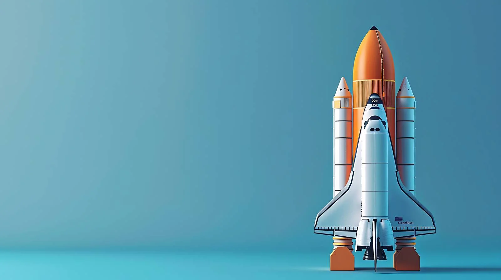 Isolated Space Shuttle Rocket on Blue — free download from Dotvec
