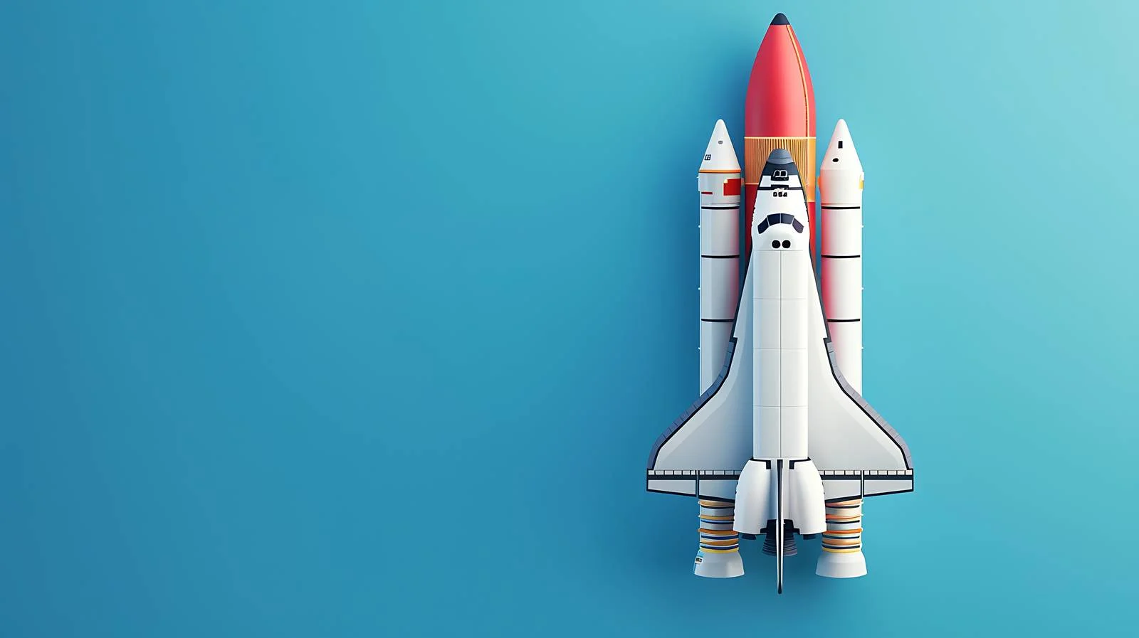 Space Shuttle Rocket on Blue Background — free download from Dotvec